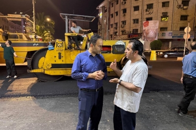 بازدید بامدادی شهردار رشت از طرح آسفالت ریزی گسترده در مناطق پنج گانه